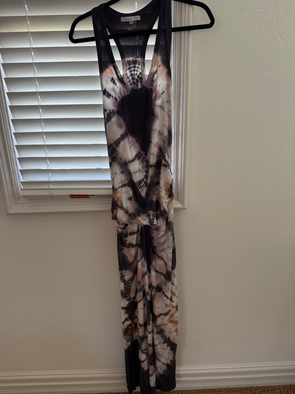 Young Fabulous & Broke Tie-Dye Racerback Maxi Dress in Black, White, Brown